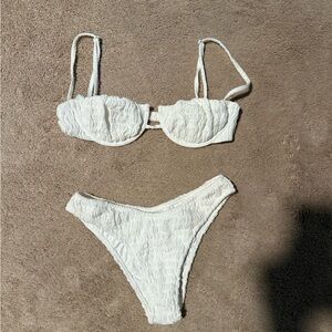 White Textured Bikini top